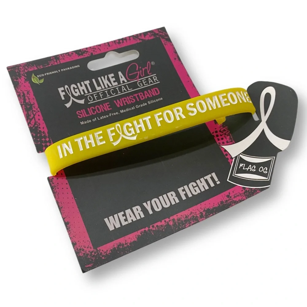 FLAGOG, Fight Like a Girl, Endometriosis Awareness, Silicone Wristband, Unisex